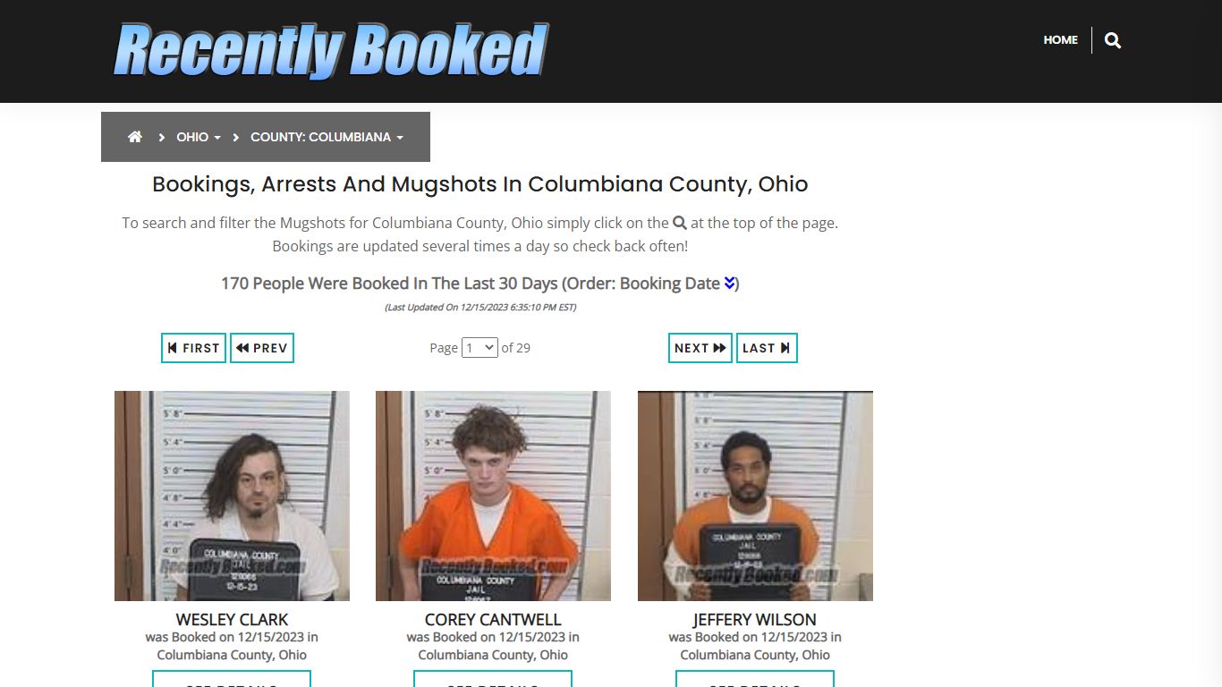 Bookings, Arrests and Mugshots in Columbiana County, Ohio